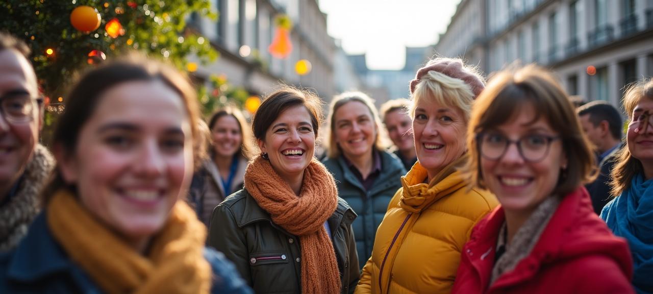 Community members gathering at a Dublin seasonal event organised by Solstice Social Initiatives